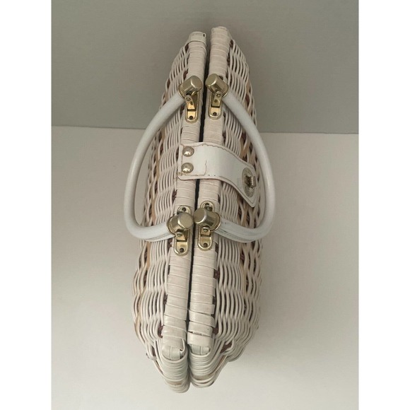 John Wind Vintage Woven Wicker Retro 70's Style Hand Bag Purse - Picture 6 of 11